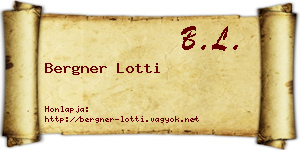 Bergner Lotti névjegykártya